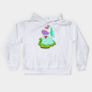 Unicorn Bride Heart Wedding Kids Hoodie